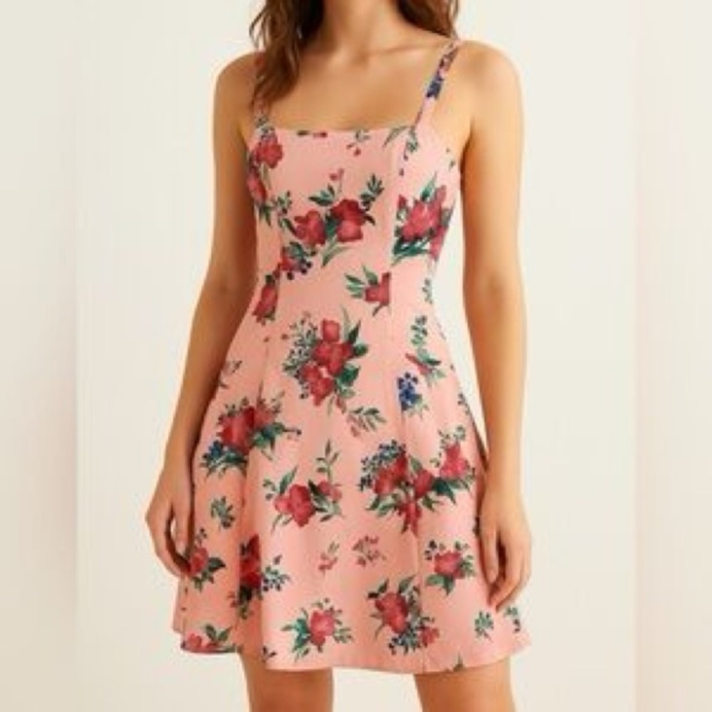 Abercrombie and Fitch Flatteringly Floral Pink Mini Dress Size Large NWT